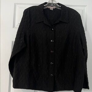 4/$20 TanJay textured Black Button-Up light jacket